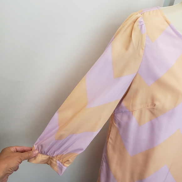 TOBI Linus zig zag shift lavender and peach dress size small - Picture 6 of 11